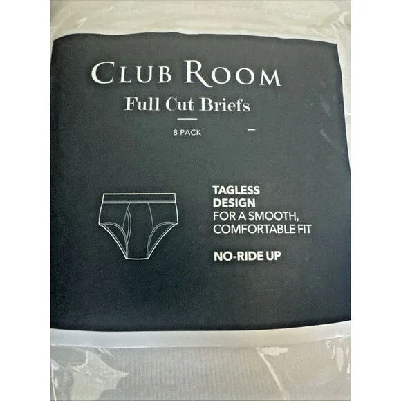 Club Room Men's 8 pack Full Cut Briefs Tagless Design Comfortable Underwear M - Picture 3 of 6